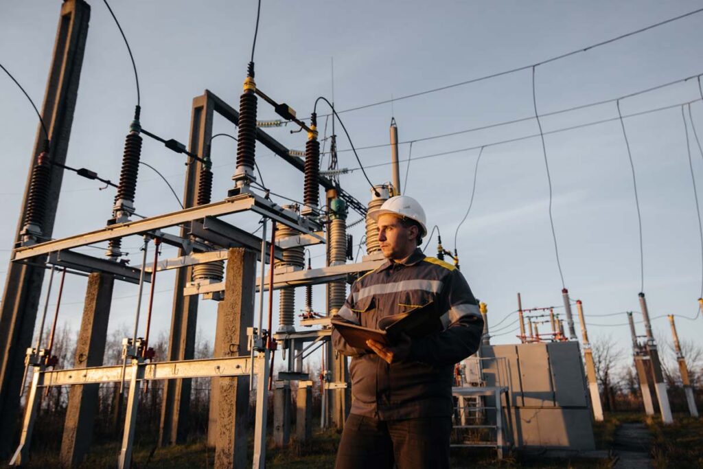 A energy engineer at a power facility, representing the Talen Energy pension settlement.