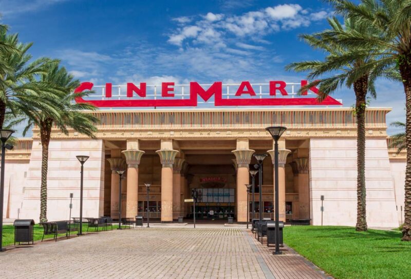 Exterior of a Cinemark location, representing the Cinemark drink class action.