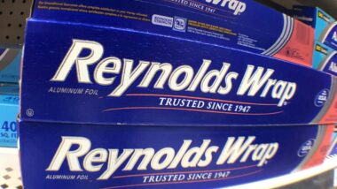 Reynolds Wrap products on a supermarket shelf, representing the Reynolds class action.