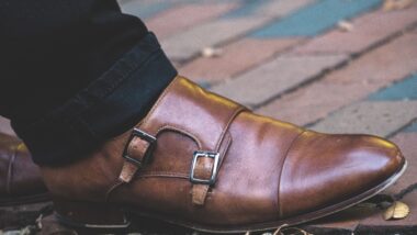 Classic Double Monk Strap Leather Mens Shoe.