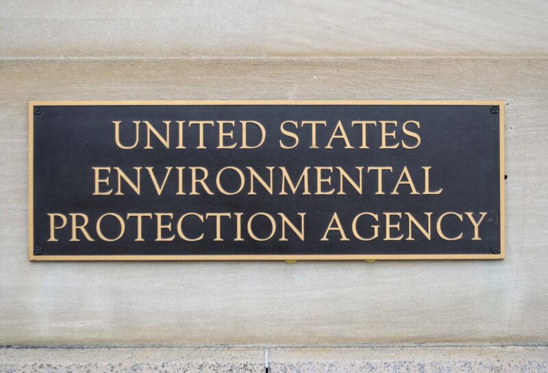 U.S. Environment Protection Agency plaque outside its building, representing the EPA forever chemicals determination.