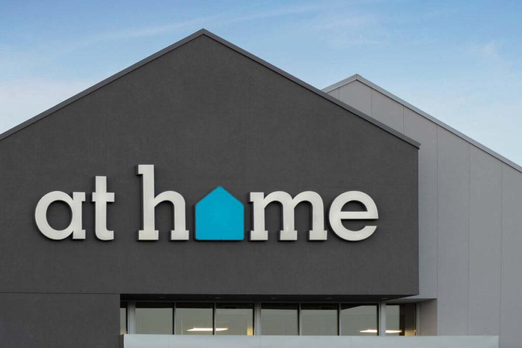 Exterior of an At Home store, representing the At Home class action.