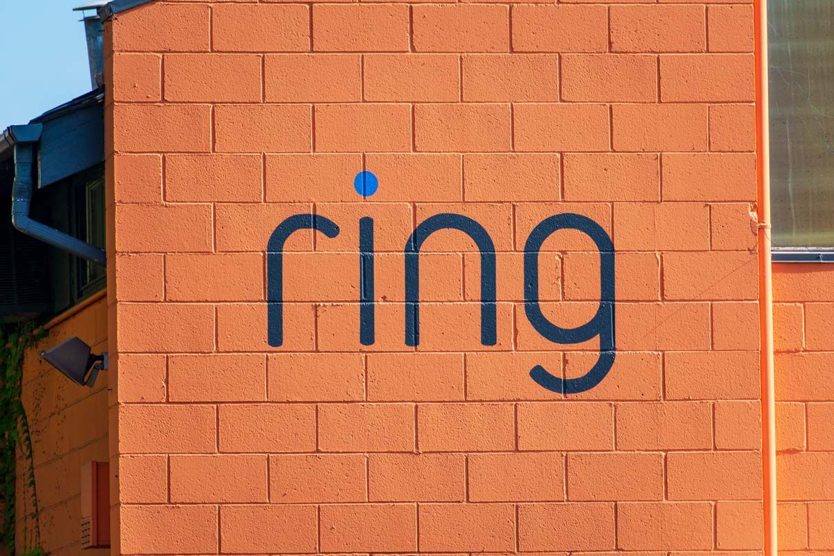 Ring logo sign displayed at their headquarters building, representing the Ring class action.