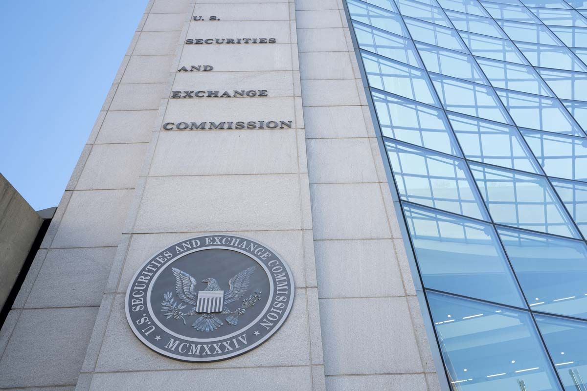 Exterior of U.S. Securities and Exchange Commission headquarters in Washington D.C., representing the SEC lawsuit.
