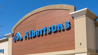 Exterior Albertsons signage, representing the Albertsons class action.