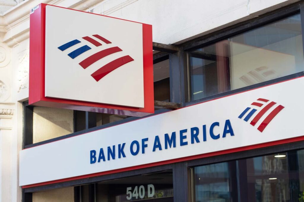 Close up of Bank of America signage, representing the Bank of America class action.