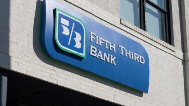 Close up of Fifth Third Bank signage, representing the Fifth Third class action.