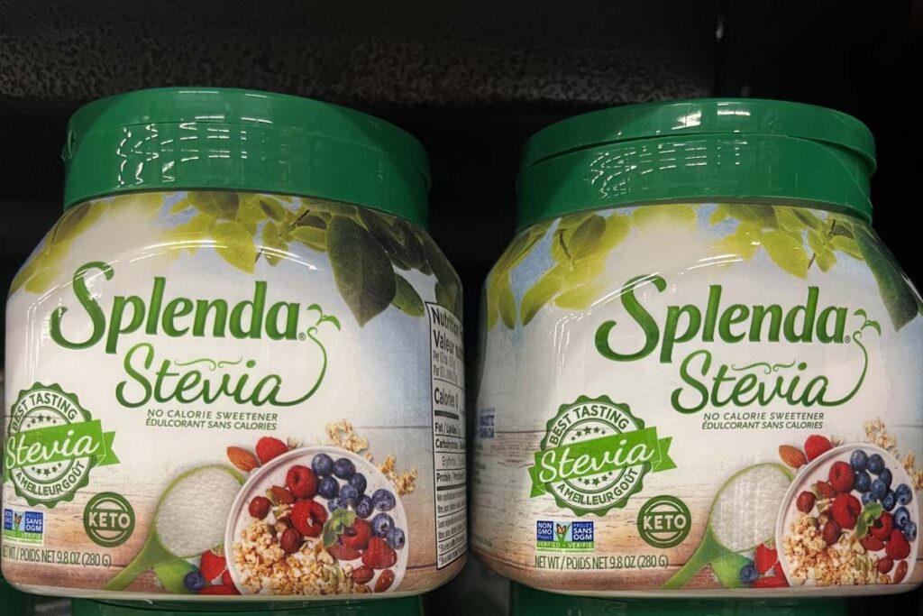 Close up of Splenda Stevia products, representing the Splenda class action.