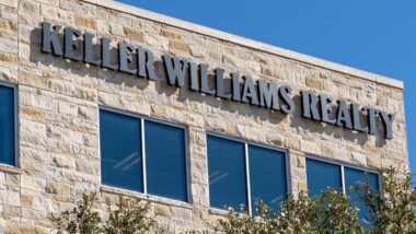 Close up of Keller Williams Realty signage, representing the Keller Williams class actions.