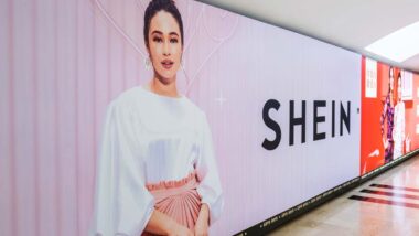 Close up of a Shein advertising board, representing the Shein class action.