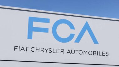 Close up of FCA signage, representing the Pacifica class action settlement.