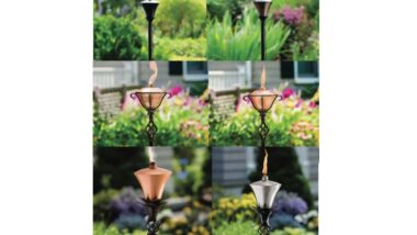 Product photos of recalled tiki torches sold by BJ'S Wholesale Club, representing the BJ's recall.