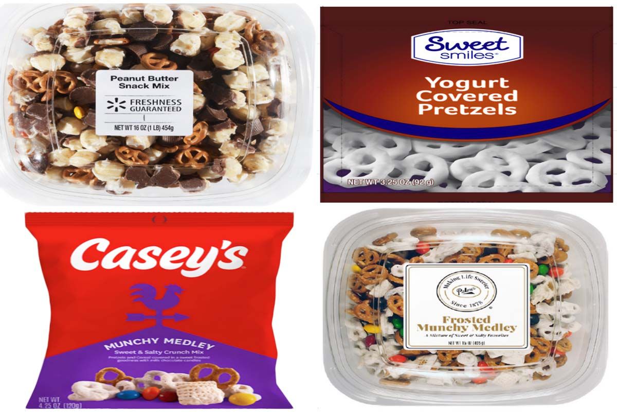 Product photos of some of the recalled confectionary items, representing the confectionary items recall.