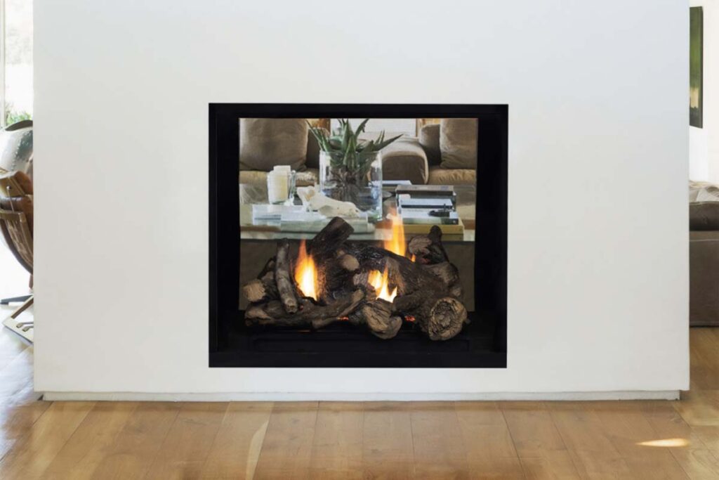 DRT63ST fireplace installed in interior of a home, representing the gas fireplaces warning.