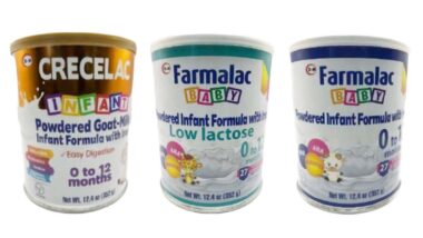 Product photos of recalled infant formula, representing the infant formula recall.