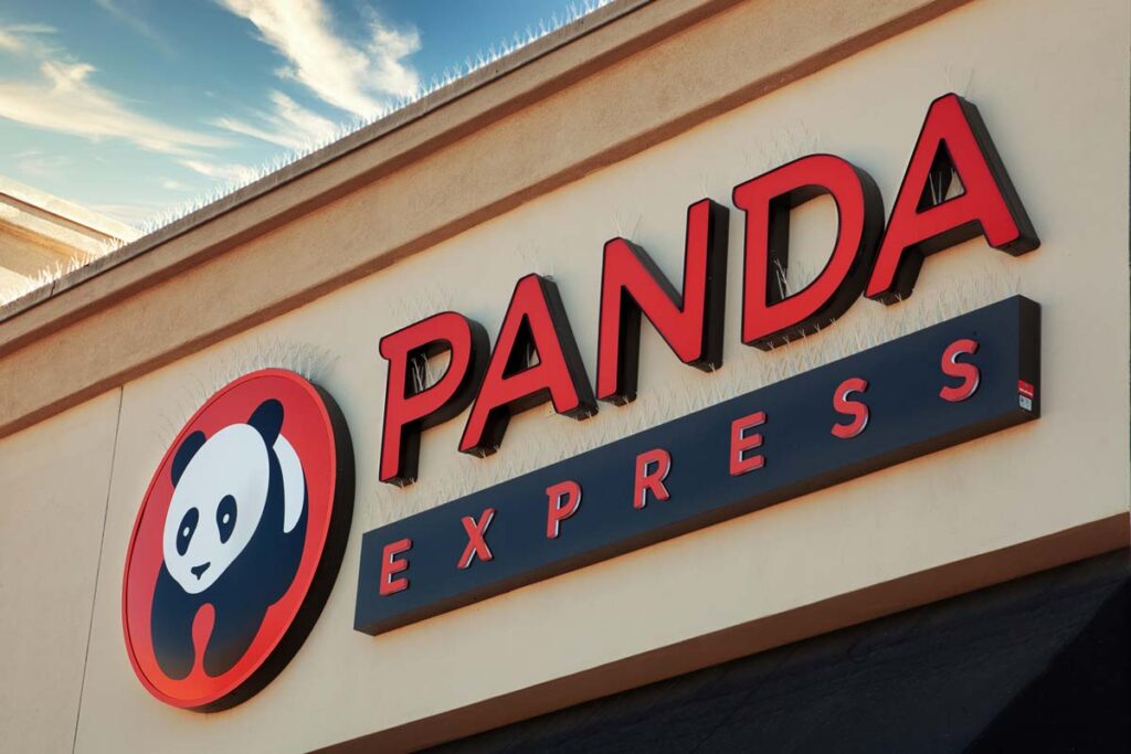 Close up of Panda Express signage, representing the Panda Express class action.