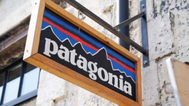 Close up of Patagonia store signage, representing the Patagonia class action.