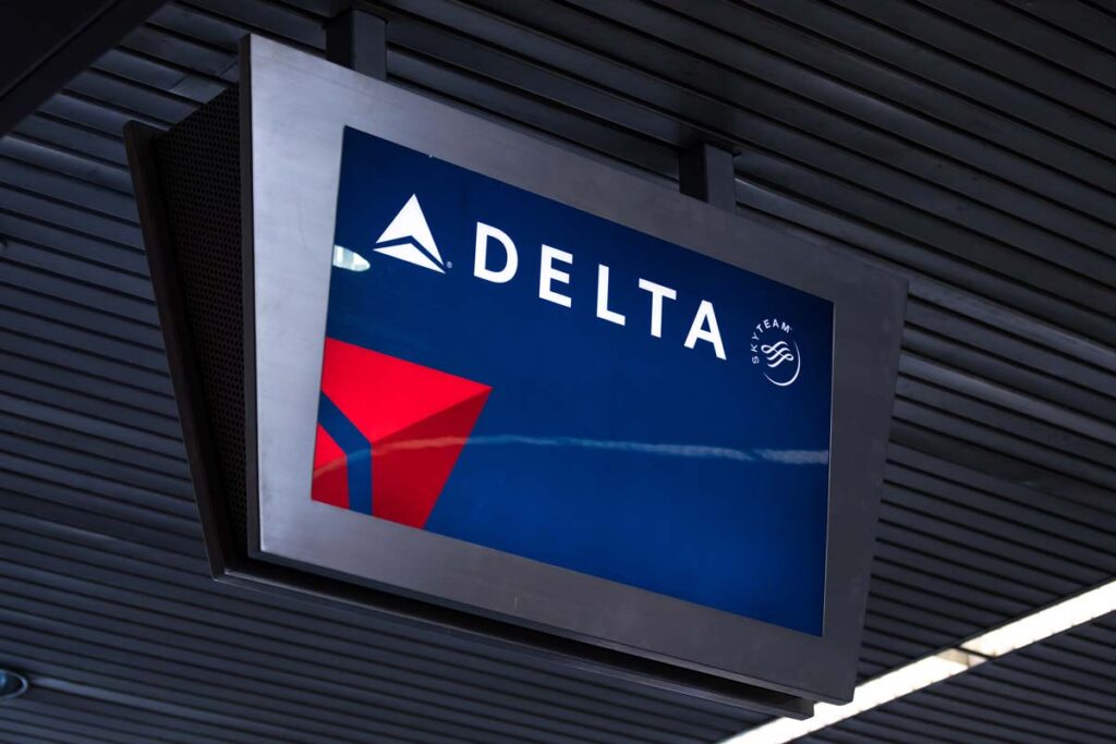 Close up of Delta signage, representing the Delta settlement.