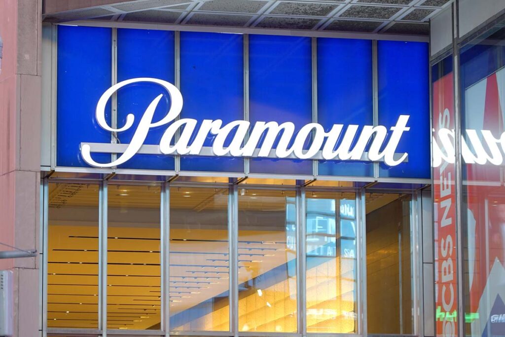 Close up of Paramount signage, representing the Paramount class action.