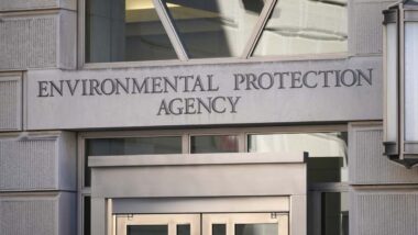 U.S. Environmental Protection Agency signage above an entrance, representing the EPA drinking water warning.