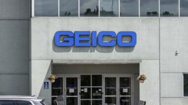 Exterior of a Geico location, representing the Geico Louisiana total loss fees settlement.