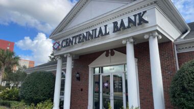 Exterior of a Centennial Bank location, representing the Centennial Bank class actions.