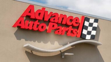 Close up of Advance Auto Parts store signage, representing the Advance Auto Parts class action.