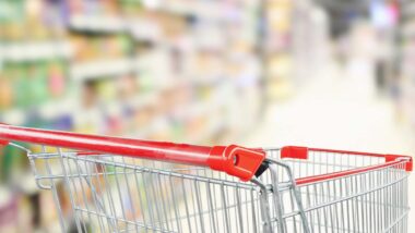 Close up of empty shopping cart in a supermarket, representing top recalls for the week of June 10.