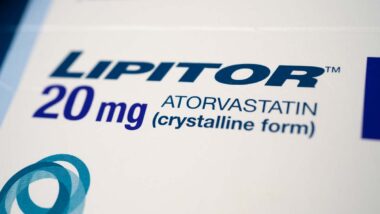 Close up of Lipitor packaging, representing the Lipitor settlement.