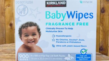 Costco Kirkland fragrance free baby wupes packaging, representing the Costco class action.