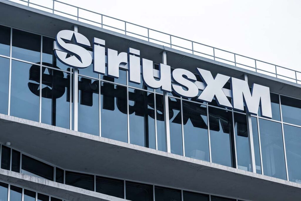 Close up of SiriusXM signage, representing the SiriusXM class action.