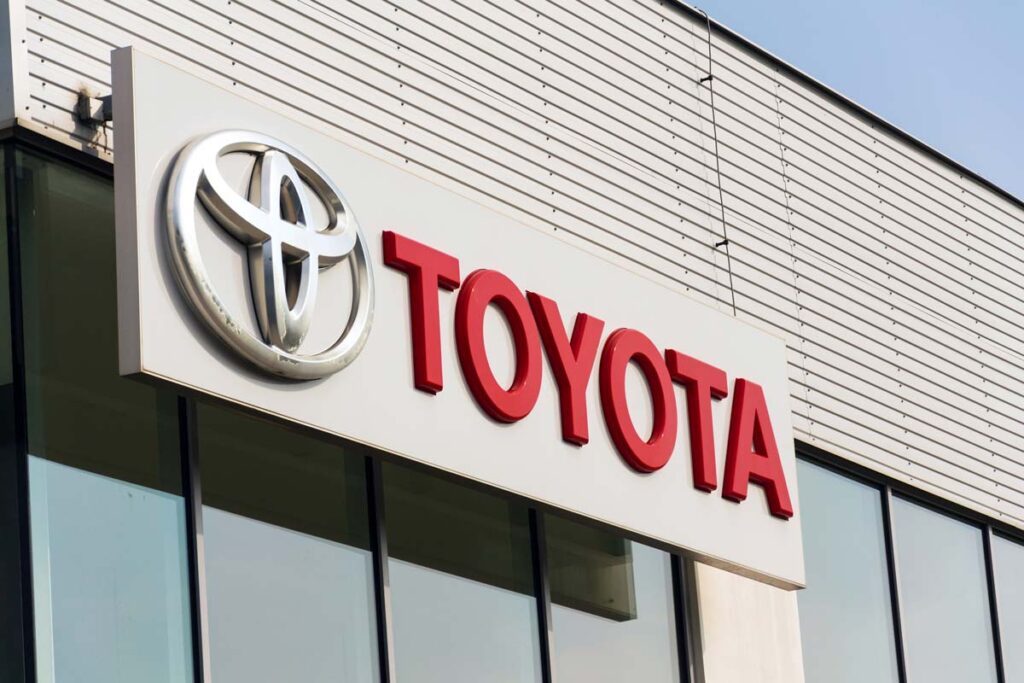 Close up of Toyota signage, representing the Toyota apology.