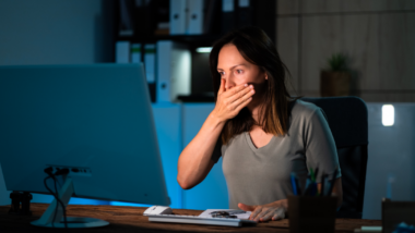 Medical office working seeing email about data hack.