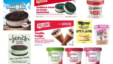 Product photo of some of the recalled ice cream items, representing the ice cream recall.