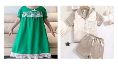 Product photo of two of the recalled nightgowns sold on Temu, representing the children's pajamas recall.