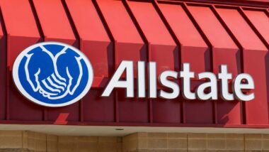 Close up of Allstate signage, representing Allstate payment class action lawsuit.