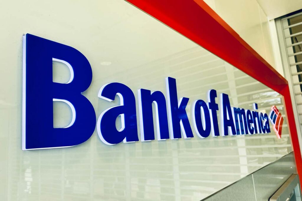 Close up of Bank of America signage, representing Bank of America autopay class action lawsuit.