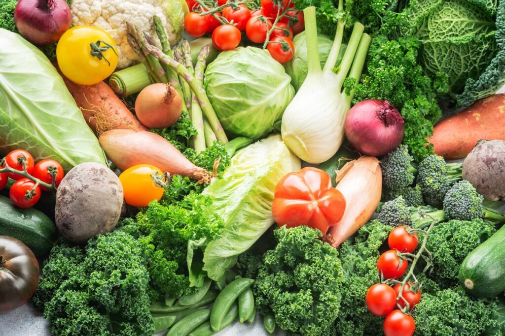 Close up of various produce foods, representing Wiers Farm recall.