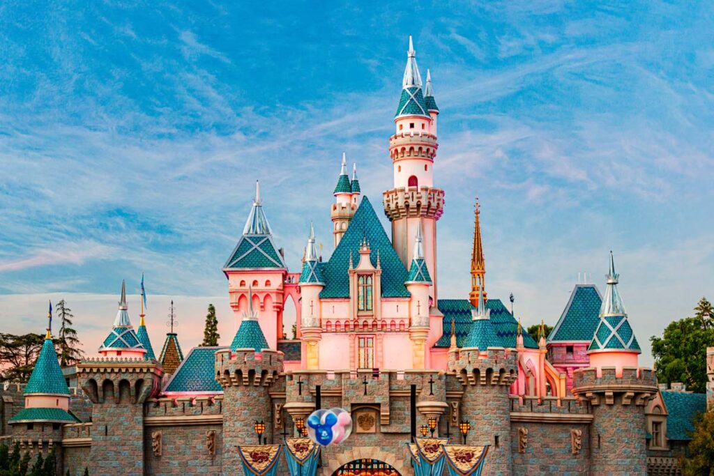 Sleeping Beauty's castle at Disneyland, representing Disney park pass class action lawsuit.