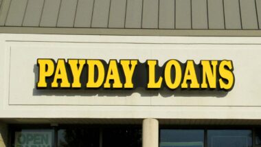 Close up of Payday Loans signage, representing tribal Payday loan class action.