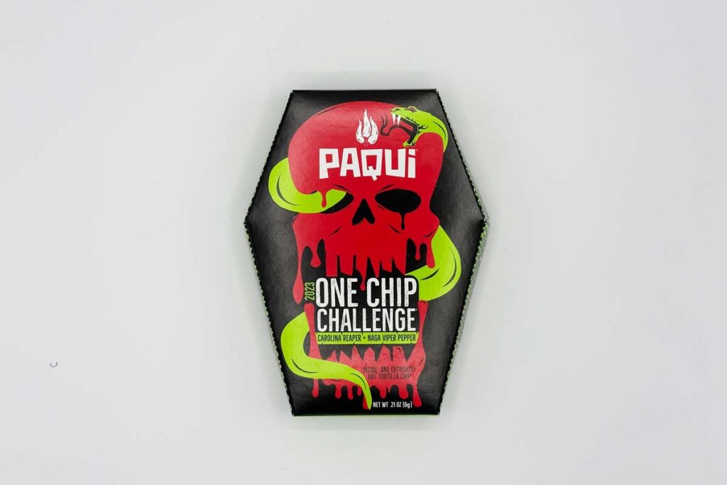 One Chip Challenge product packaging against a white backdrop, representing the One Chip Challenge lawsuit.