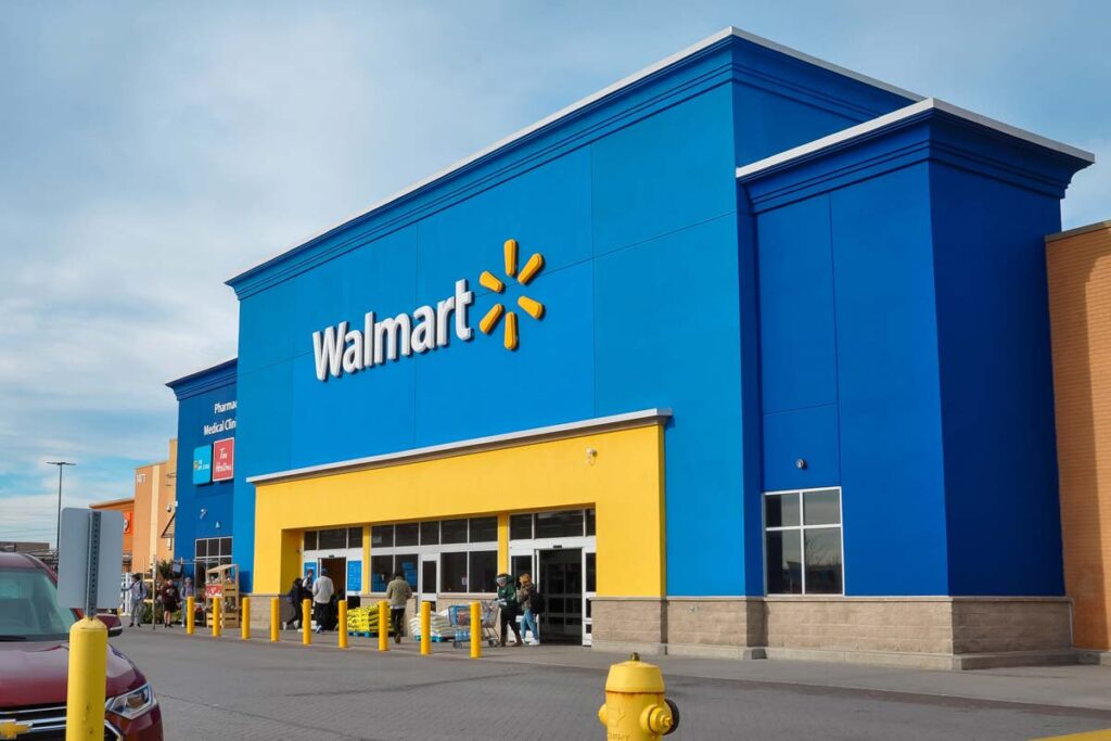 Exterior view of a Walmart Supercenter representing the Walmart class action lawsuit.