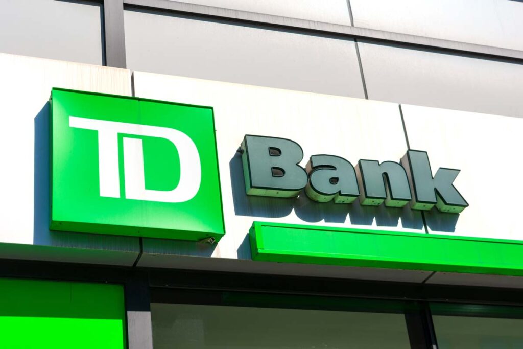 Close up of TD Bank signage, representing the TD Bank settlement.