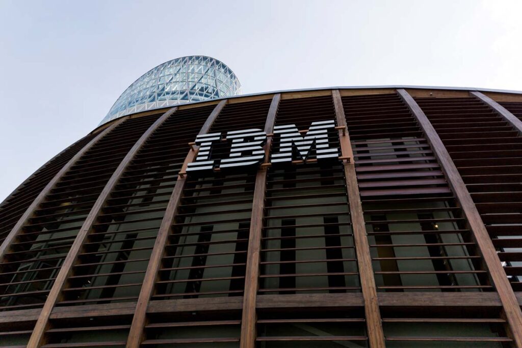 IBM signage on a building, representing the IBM class action.