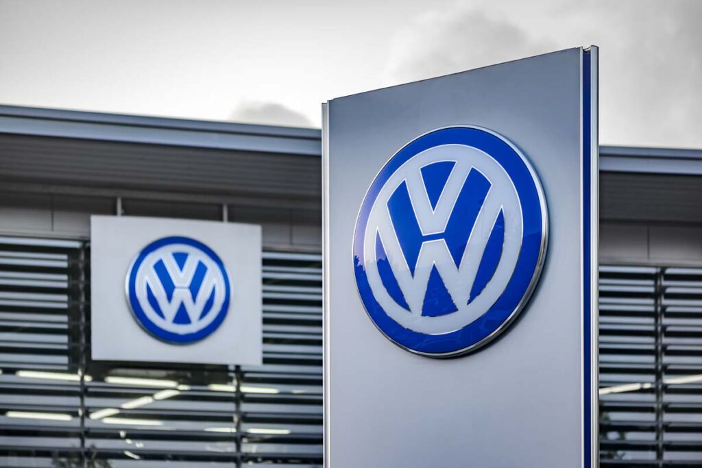 Volkswagen dealership signage, representing the Volkswagen class action.