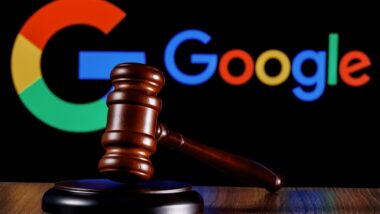 Google Logo and Judge's mallet representing the Google trial.