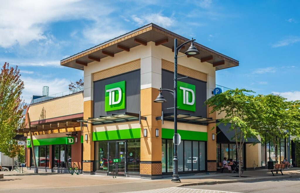 TD Bank branch representing the TD Bank fine.