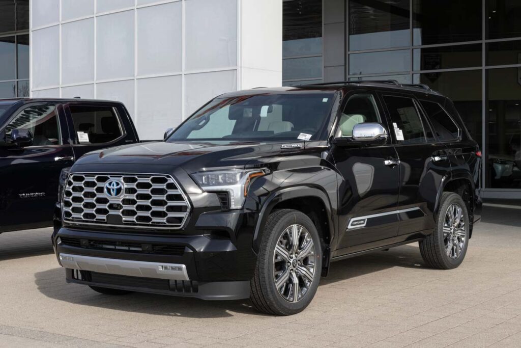 A Black 2024 Toyota Sequoia, representing the Toyota recall.