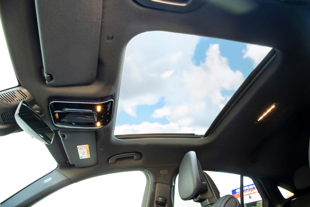 Interior of a Mercedes sunroof, representing the Mercedes sunroof class action.