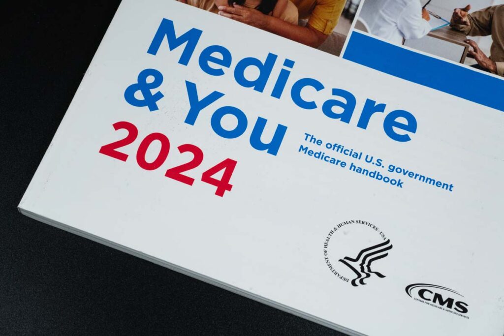 Close up of Medicare handbook, representing the Medicare data breach.